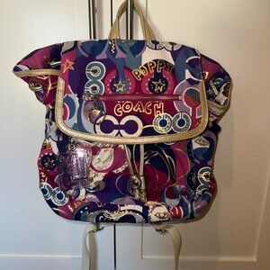 Vintage Coach Poppy Graffiti Backpack NWOT
